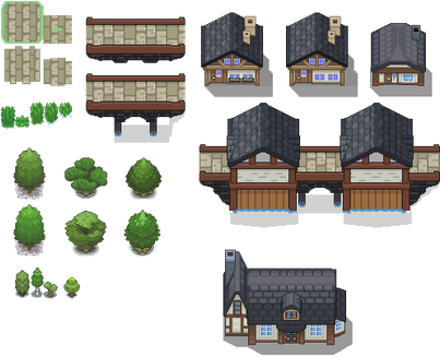 Tilesets Pokemon Phoenix Rising (402x350), Png Download