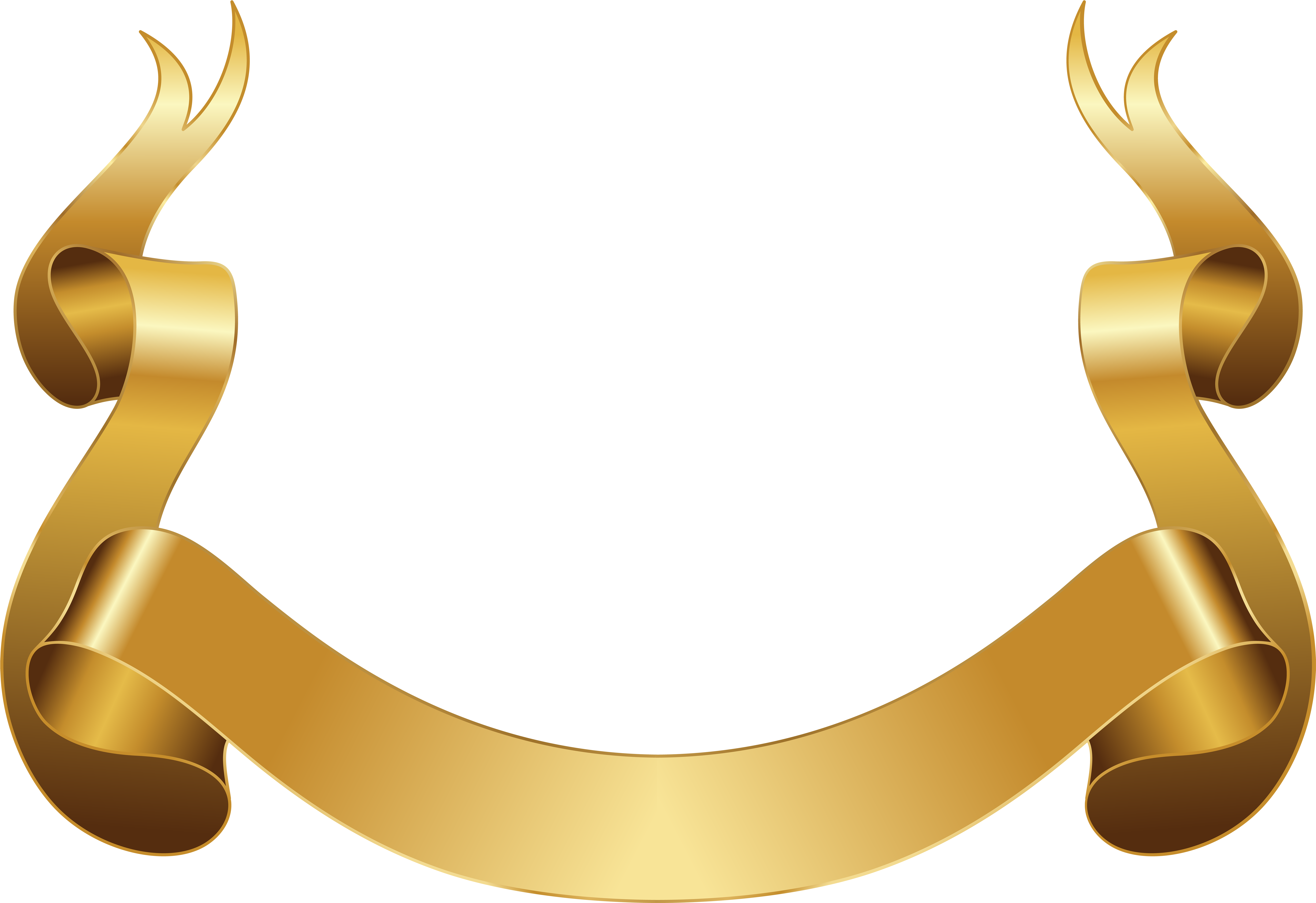 Decorative Ribbon Gold Png (8000x5504), Png Download