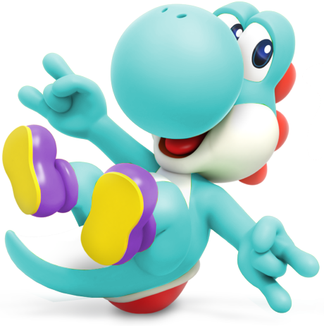 Light Blue - Teal Yoshi (460x462), Png Download