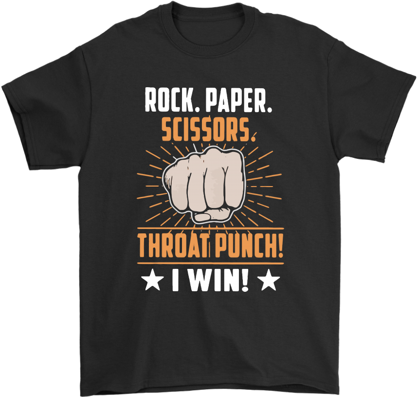 Rock Paper Scissors Throat Punch I Win Shirts - Cool Boy Shirt (1024x1024), Png Download