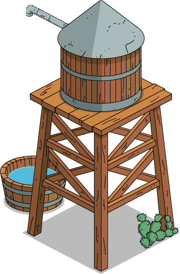 Frontier Water Tower Menu - Simpsons Water Tower (360x546), Png Download