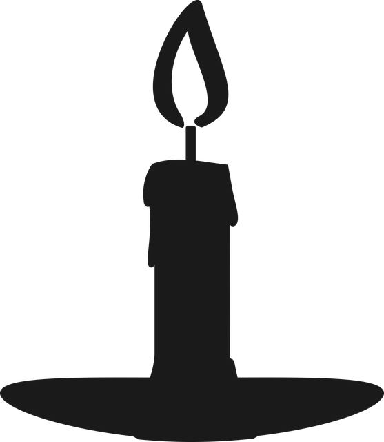 Silhouette Candle Clipart Black And White (557x640), Png Download