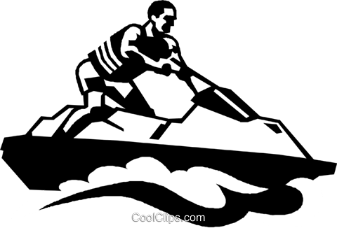Man On A Jet Ski Royalty Free Vector Clip Art Illustration - Jet Ski Clip Art Black And White (480x326), Png Download