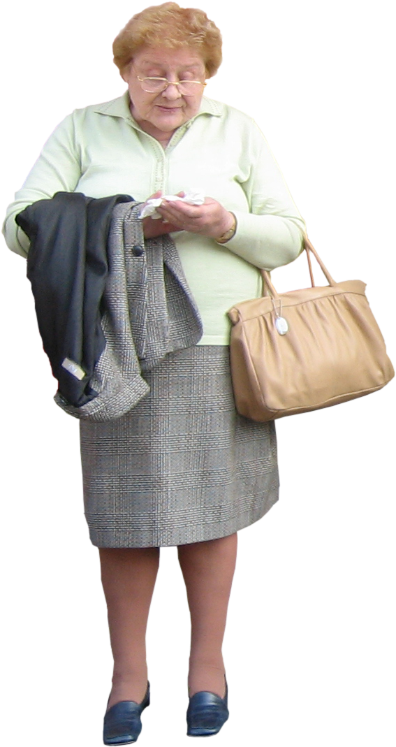Old Lady With Purse (1068x1068), Png Download