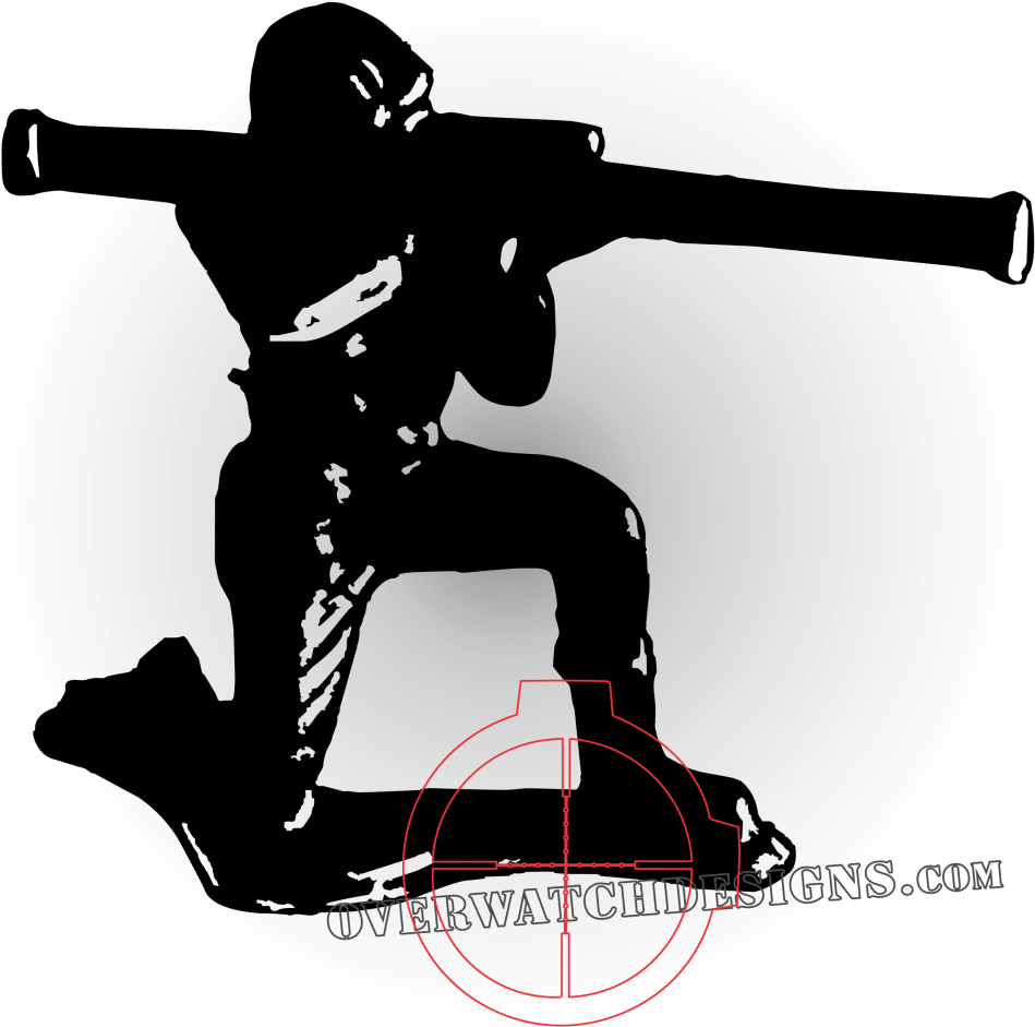 Man With Bazooka Silhouette (1024x1021), Png Download