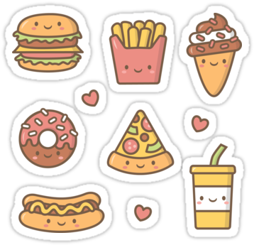 Junk Transparent Images Fantastic - Kawaii Junk Food (375x360), Png Download