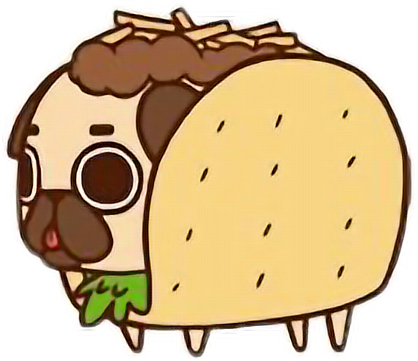 Clip Art Library Stock Cute Kawaii Pug Chibi Food Tacofreetoedit - Taco Puglie (596x516), Png Download