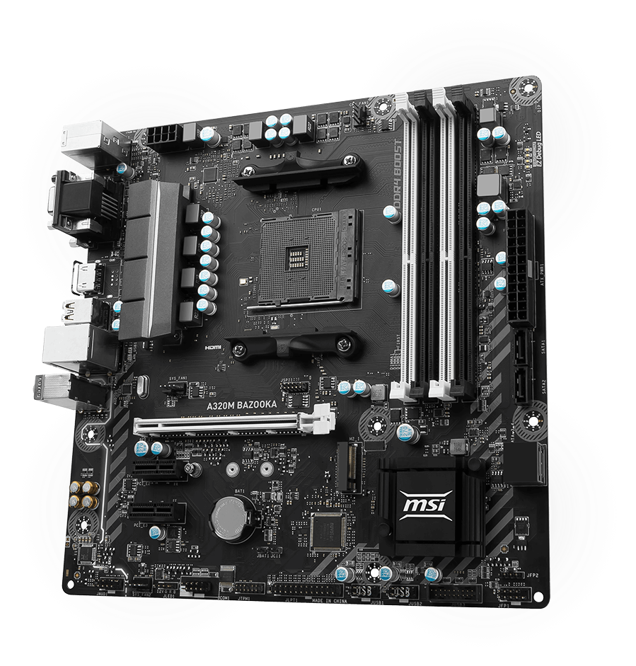 Msi A320m Bazooka Socket Am4 Motherboard - Msi B350m Bazooka Matx (1000x1000), Png Download