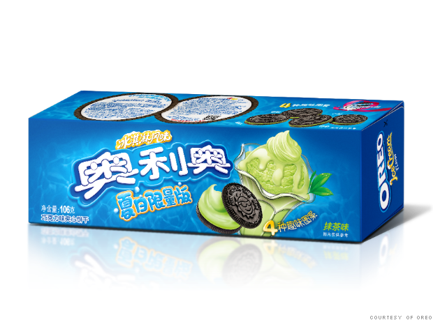 Oreo China Green Tea/ Vanilla Ice Cream - Mini Cookies (chocolate) - Oreo (620x459), Png Download