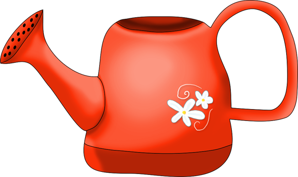 Red Watering Can Full Size - Red Watering Can Png (585x347), Png Download