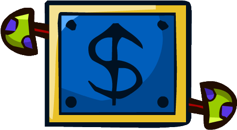 Blue Mushroom Coin Box - Sign (532x368), Png Download