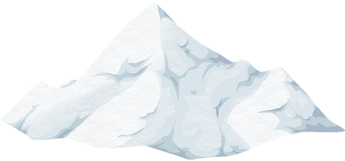 Hill Mountain Snow Snowclad Rock Peak Adve - Iceberg (680x340), Png Download