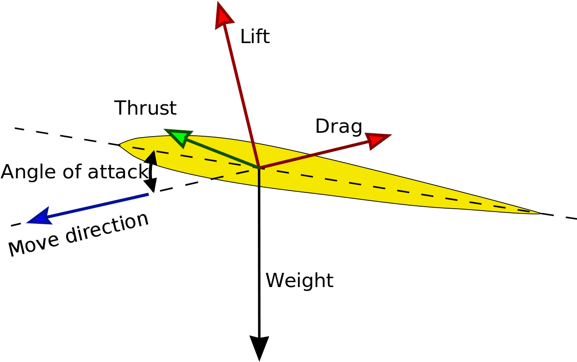 Forces Acting On A Wing (1200x774), Png Download