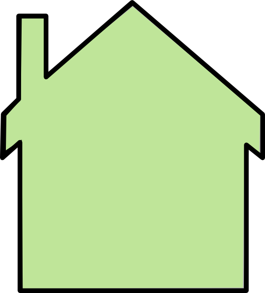 Stick Figure Family - House Cartoon Outline (540x598), Png Download