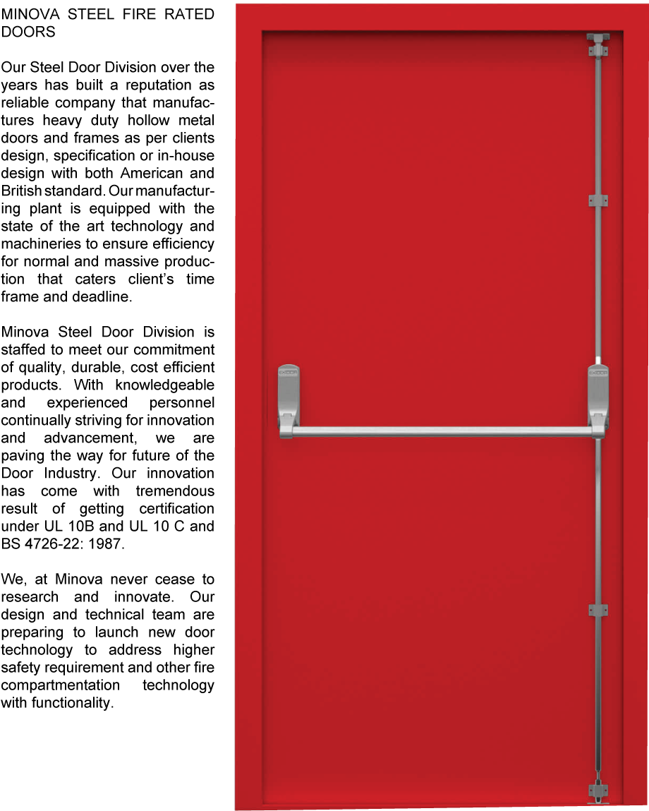 Minova Ul Fire Rated Steel Door General Specification - Home Door (969x1171), Png Download