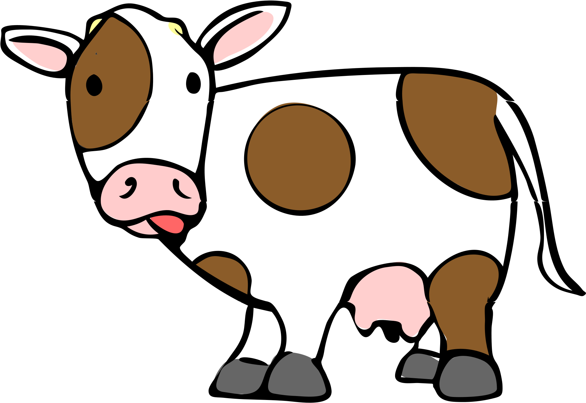 Cartoon Cow Face - Cow Cartoon Png (425x300), Png Download