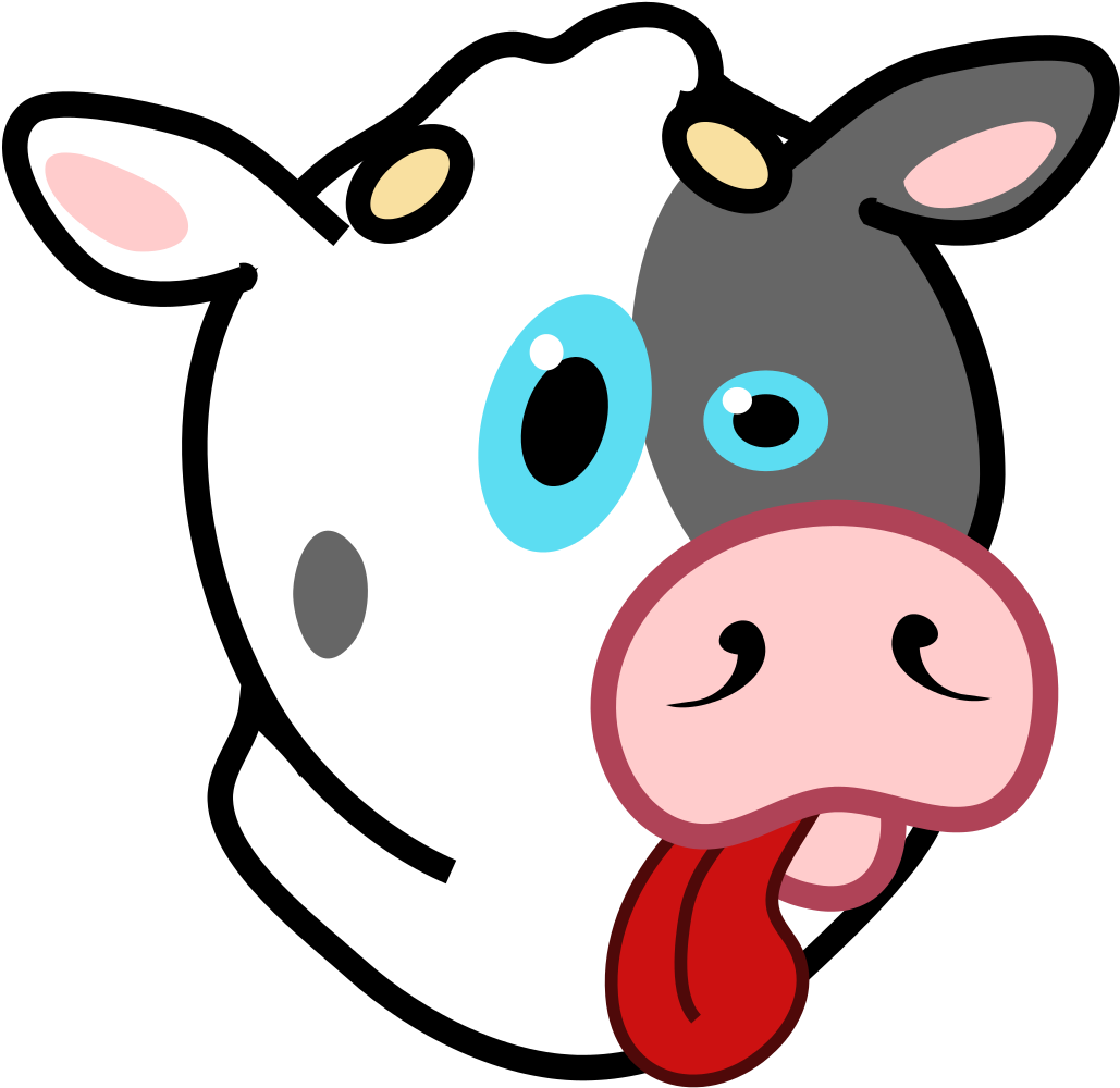Svg Cow Pink - Cow Sticking Tongue Out Cartoon (1066x1024), Png Download