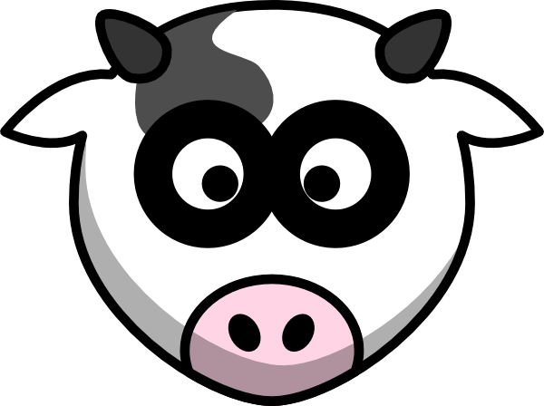 Cow Head Silhouette Clip Art Clipart Panda Free Clipart - Drawing Cartoon Cow Head (600x448), Png Download