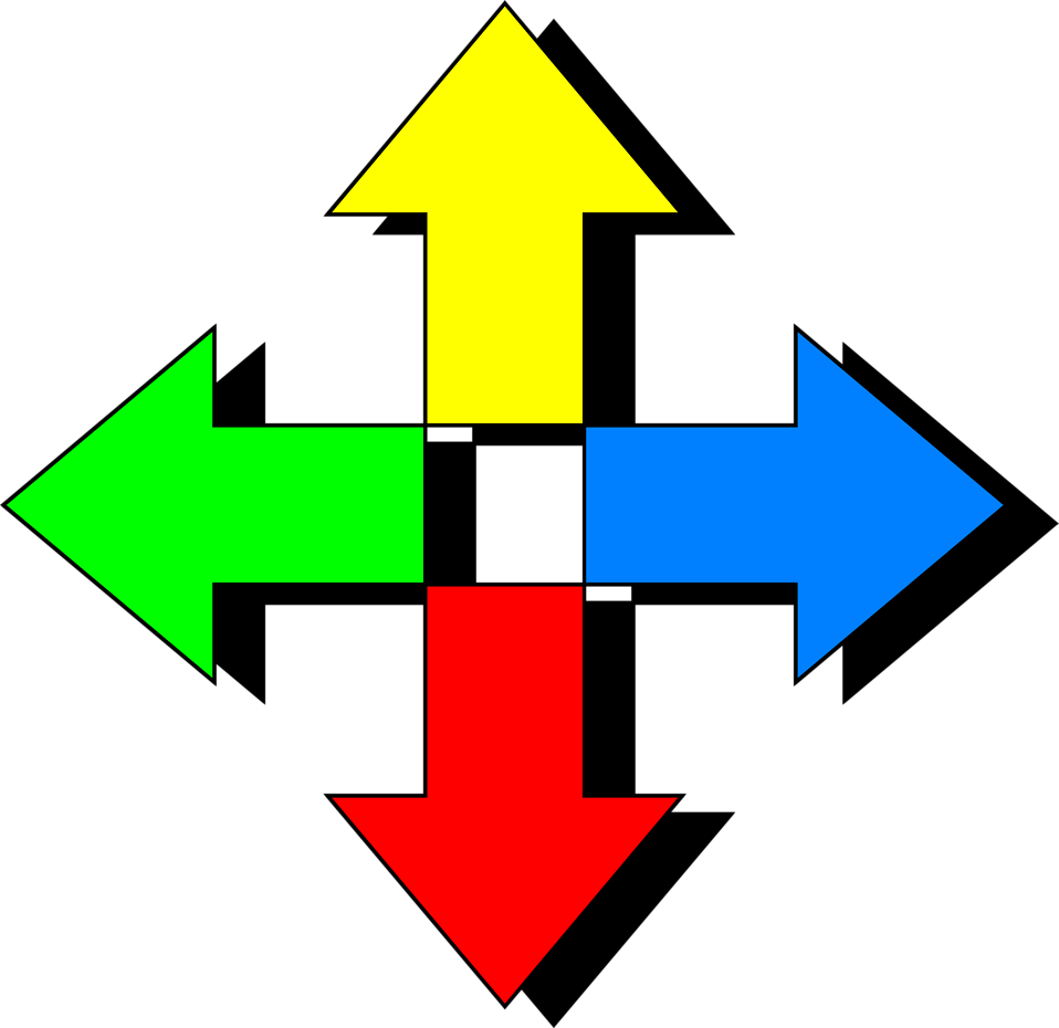Arrows Four Way Free Stock Photo Illustration - Four Way Arrows (958x930), Png Download