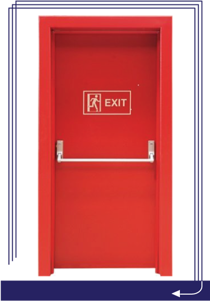 Steel Flush Type Doors Are Generally Use Where Aesthetics - Fire Exit Door (450x630), Png Download