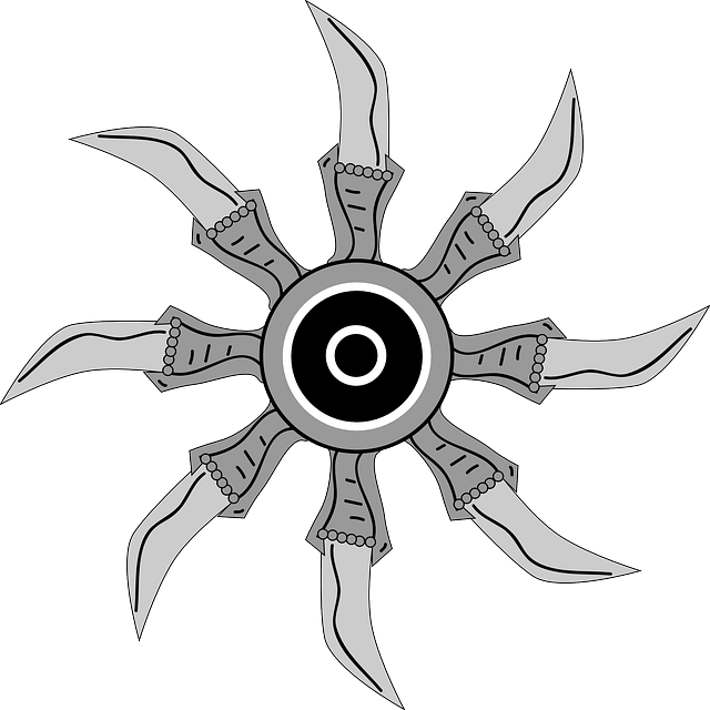 4 Point Ninja Star Clipart Clipart Suggest, Origami - Shuriken Cartoon Png (640x640), Png Download