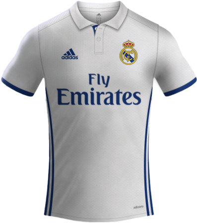 Real Madrid Adidas 2016/2017 - Real Madrid Jersey 2019 (439x473), Png Download