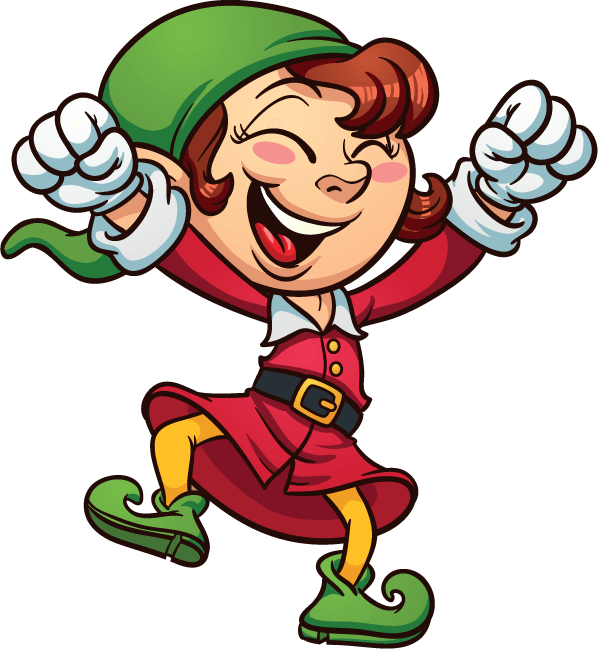 Elf - Christmas Elves Cartoon (598x649), Png Download