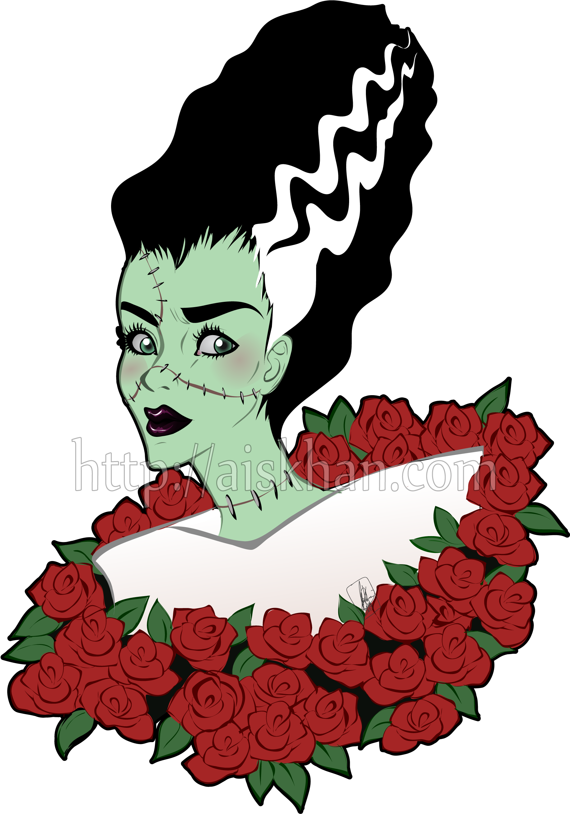 Bride Of Frankenstein - Bride Of Frankenstein Drawing (1832x2622), Png Download