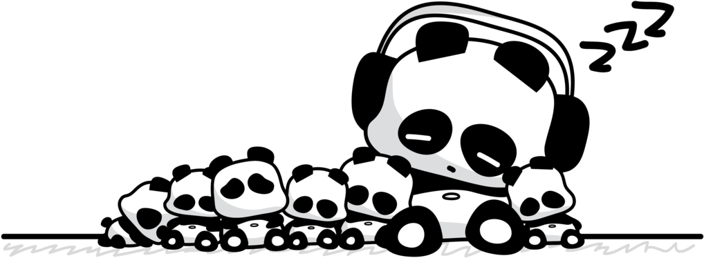 A Bunch Of Sleeping Pandas By Idreaming On Deviantart - Sleeping Panda T Shirt (1024x384), Png Download
