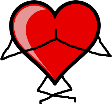 Cartoon-heartyoga - Yoga Hearts (500x400), Png Download