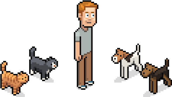 Of Course, With The Same Outlines You Can Make Lots - Isometric Pixel Art Cat (700x400), Png Download