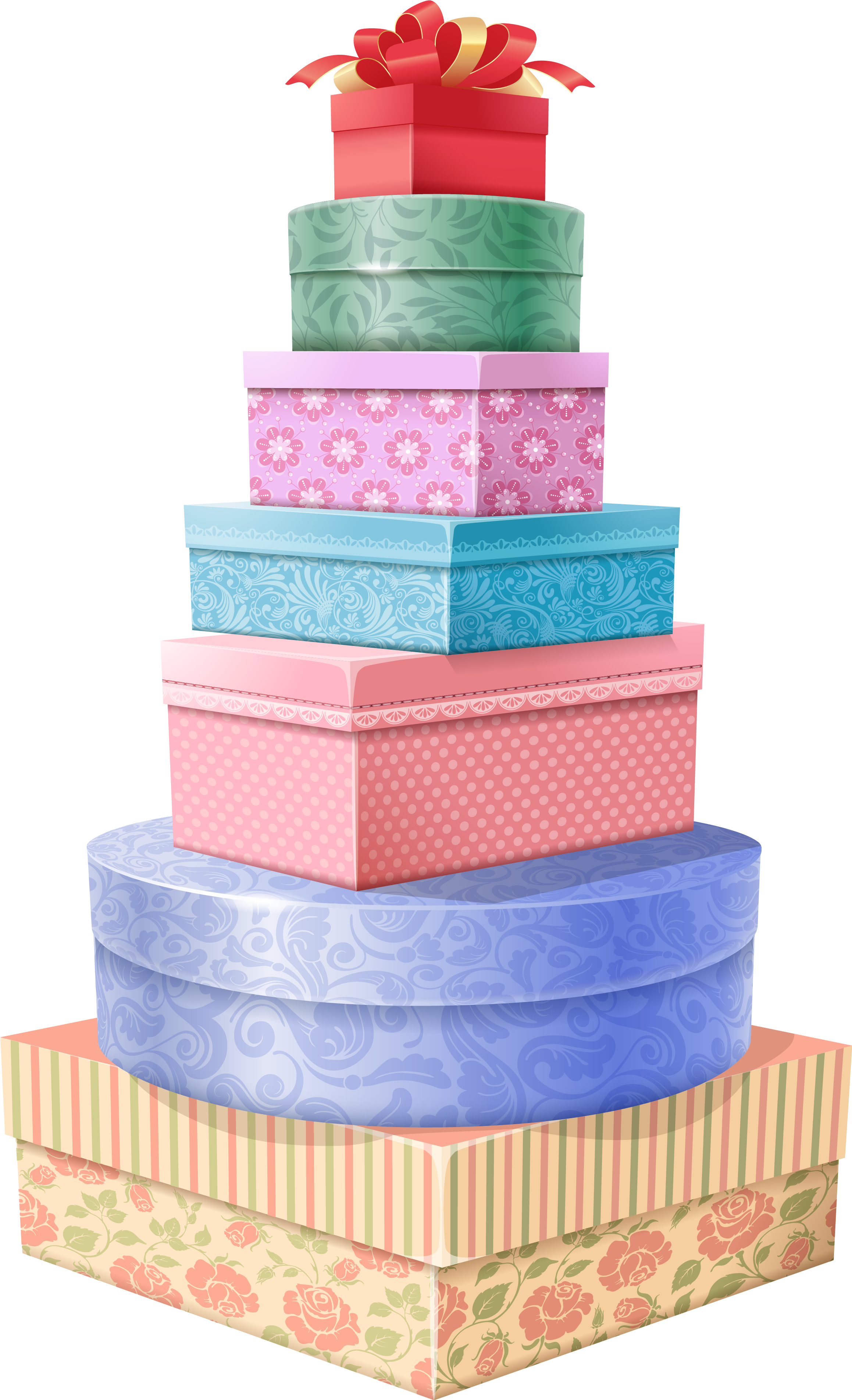 Tower Of Gifts Clipart (2508x4021), Png Download