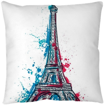 Eiffel Tower With Abstract Splashes In Watercolor Style - Eiffel Tower Abstract (400x400), Png Download