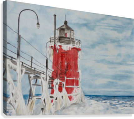 Drawing Lighthouse Watercolor Clip Art Download - South Haven (429x380), Png Download