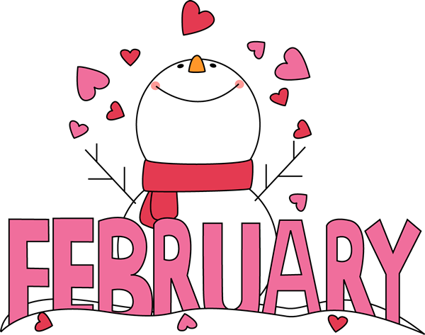 October Newsletter Freebie - February Clipart (600x473), Png Download
