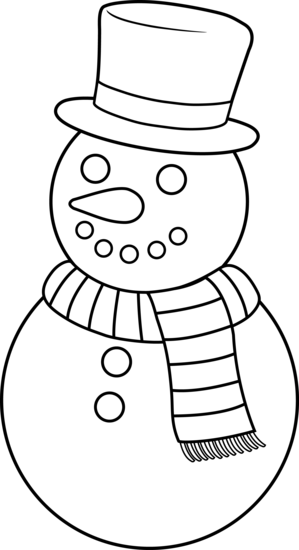 Snowman Clipart Free - Snowman Black And White Clip Art (299x550), Png Download