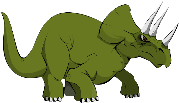 Extinct Clipart Menacing - Triceratops Clip Art (640x411), Png Download