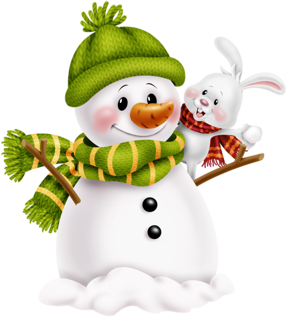 Folk Art Clipart Snowman - Clipart Bonhomme De Neige (600x656), Png Download