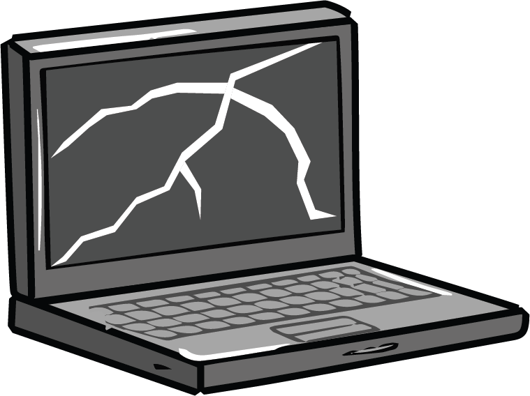 Broken Laptop Screen Repair - Broken Laptop Icon Png (759x568), Png Download