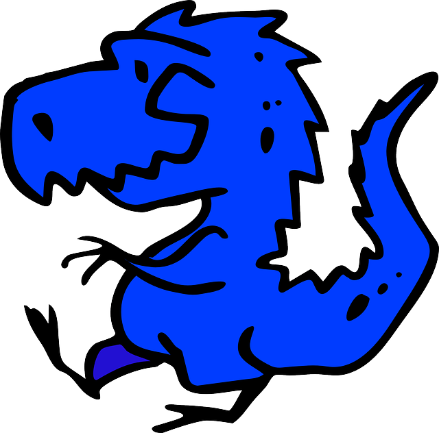 Animals, Dinosaurs, Dino, Dinosaur, Animal, France - Blue Dinosaur (640x632), Png Download