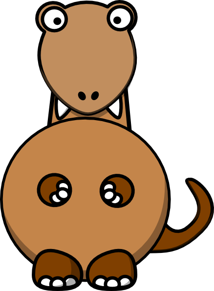 Brown Dinosaur Clip Art - Dinosaur Clip Art (438x596), Png Download