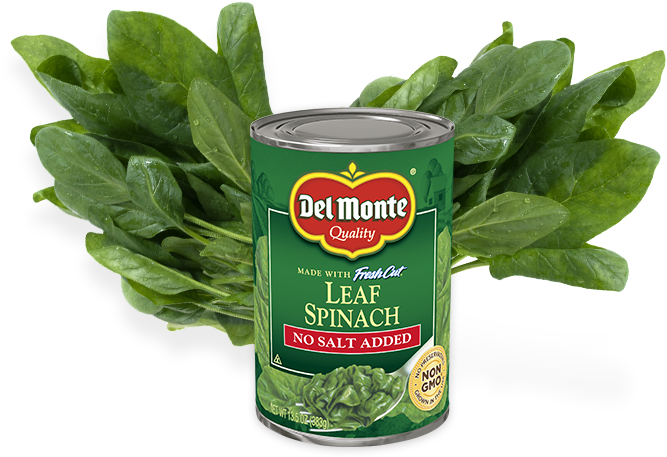 No Salt Added - Del Monte Spinach, No Salt Added, 13.5 Oz (pack Of (1050x456), Png Download