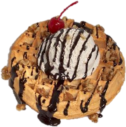 Belgian Waffle Sundaes Eiy739 - Sundae (462x450), Png Download