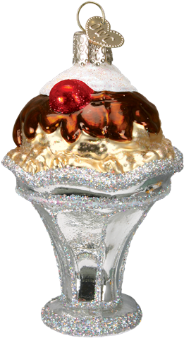 Ice Cream Sundae - Ice Cream Sundae Glass Ornament By Old World Christmas (550x550), Png Download