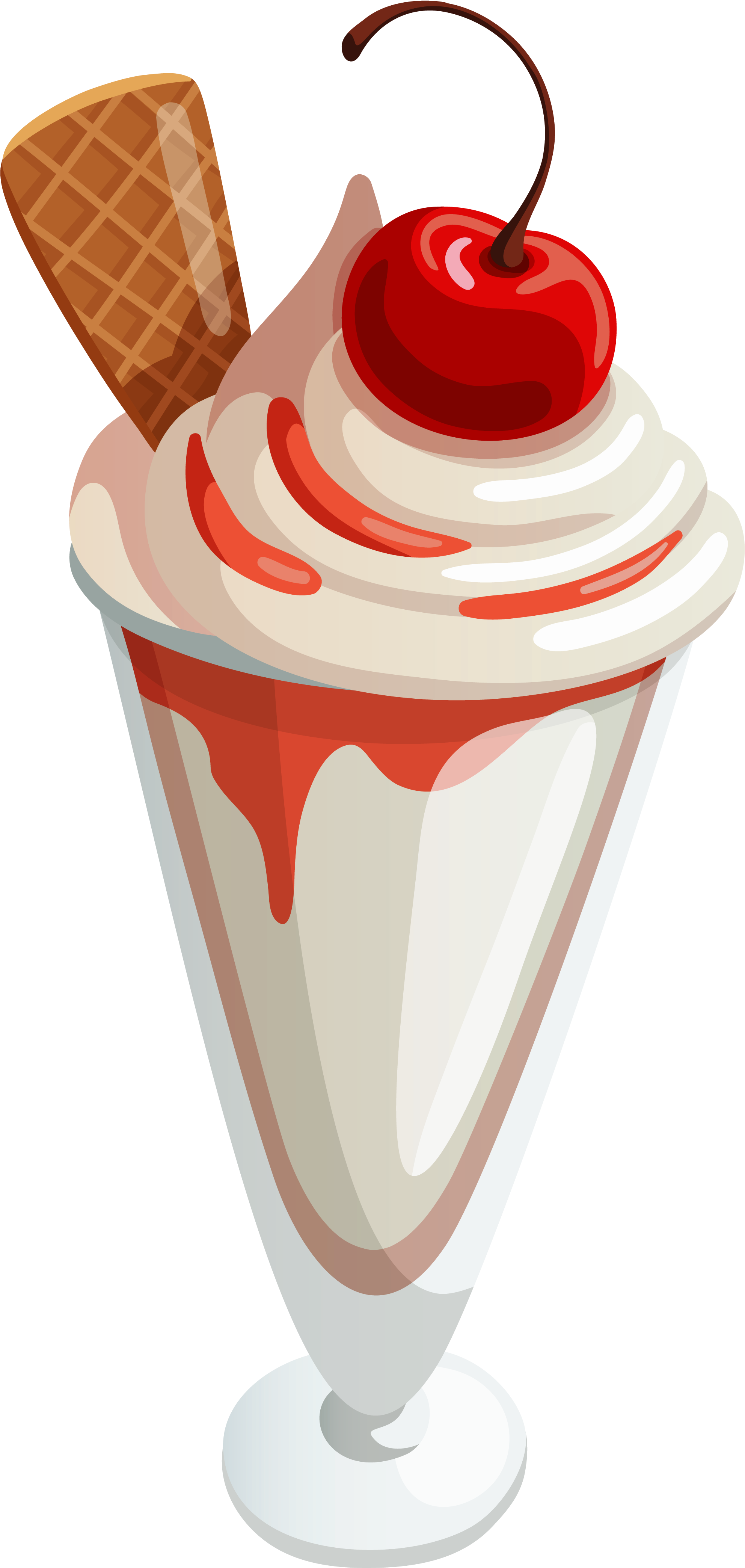 Ice Cream Sundae Clipart - Sundae (2117x4382), Png Download