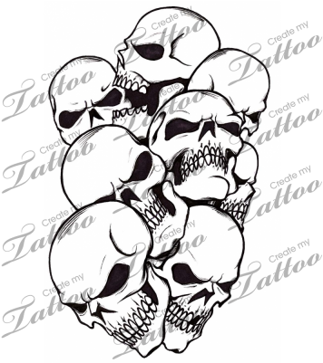 Marketplace Tattoo Pile Of Skulls - Pile Of Skulls Drawings (400x400), Png Download
