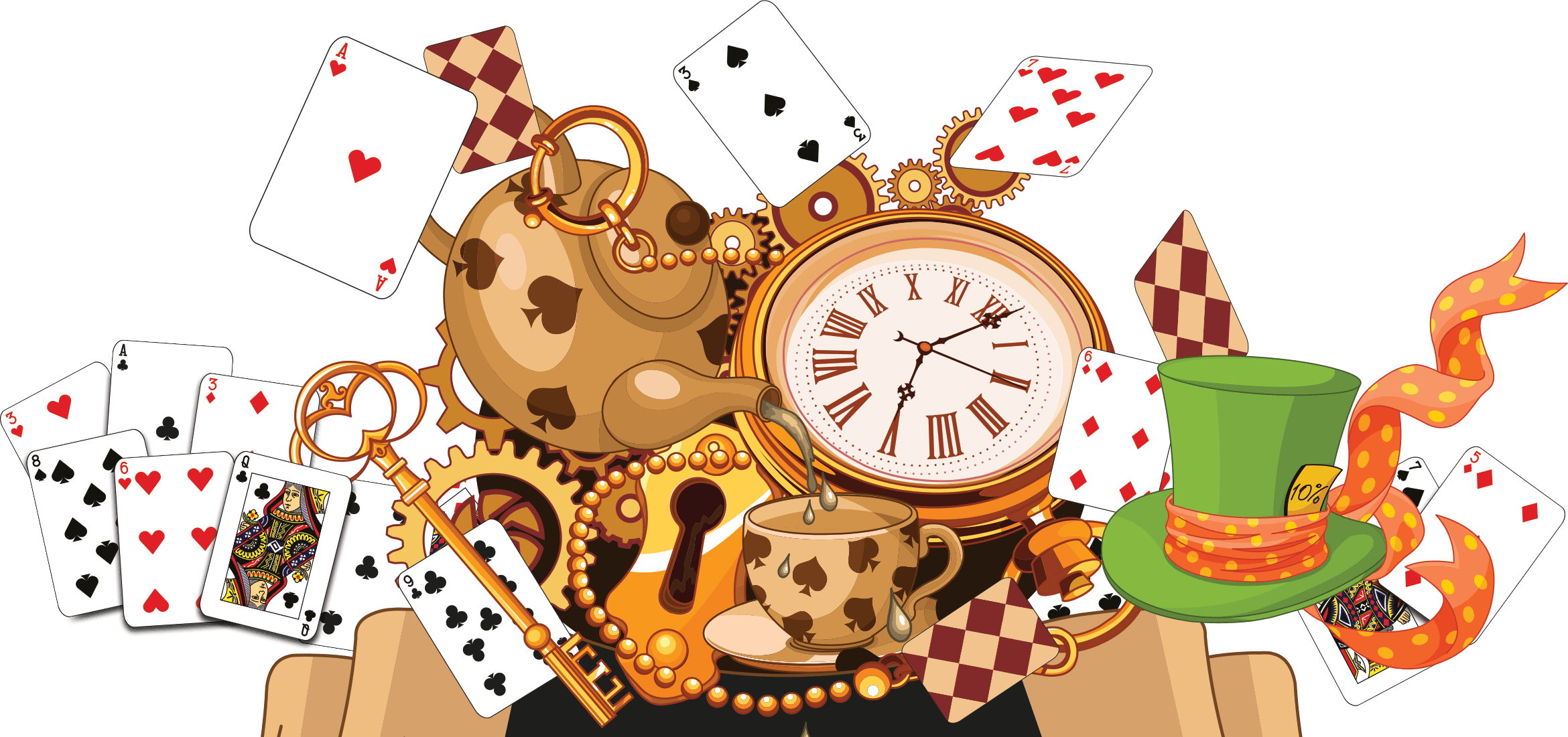 Clocks Clipart Alice In Wonderland Rabbit Alice In Wonderland Frame Png Full Size Png Download Seekpng