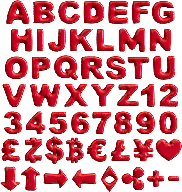 Transparent Background Balloon Letters Png (595x655), Png Download