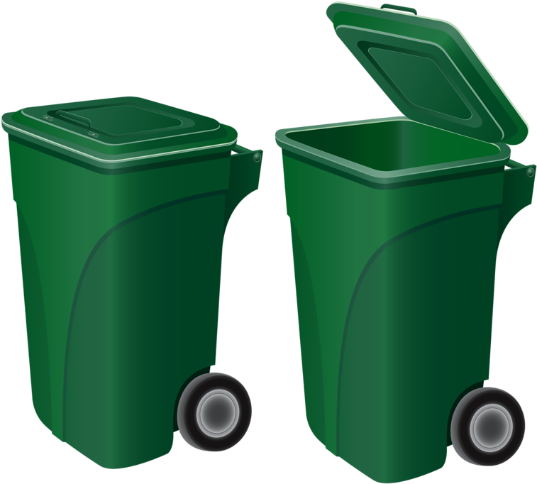 Green Recycle Cans - Cartoon Trash Can Vector Free (800x712), Png Download