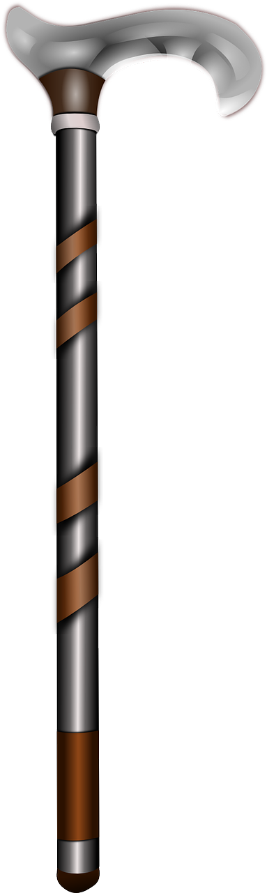 Clip Art Black And White Download - Cane Clipart (640x1280), Png Download